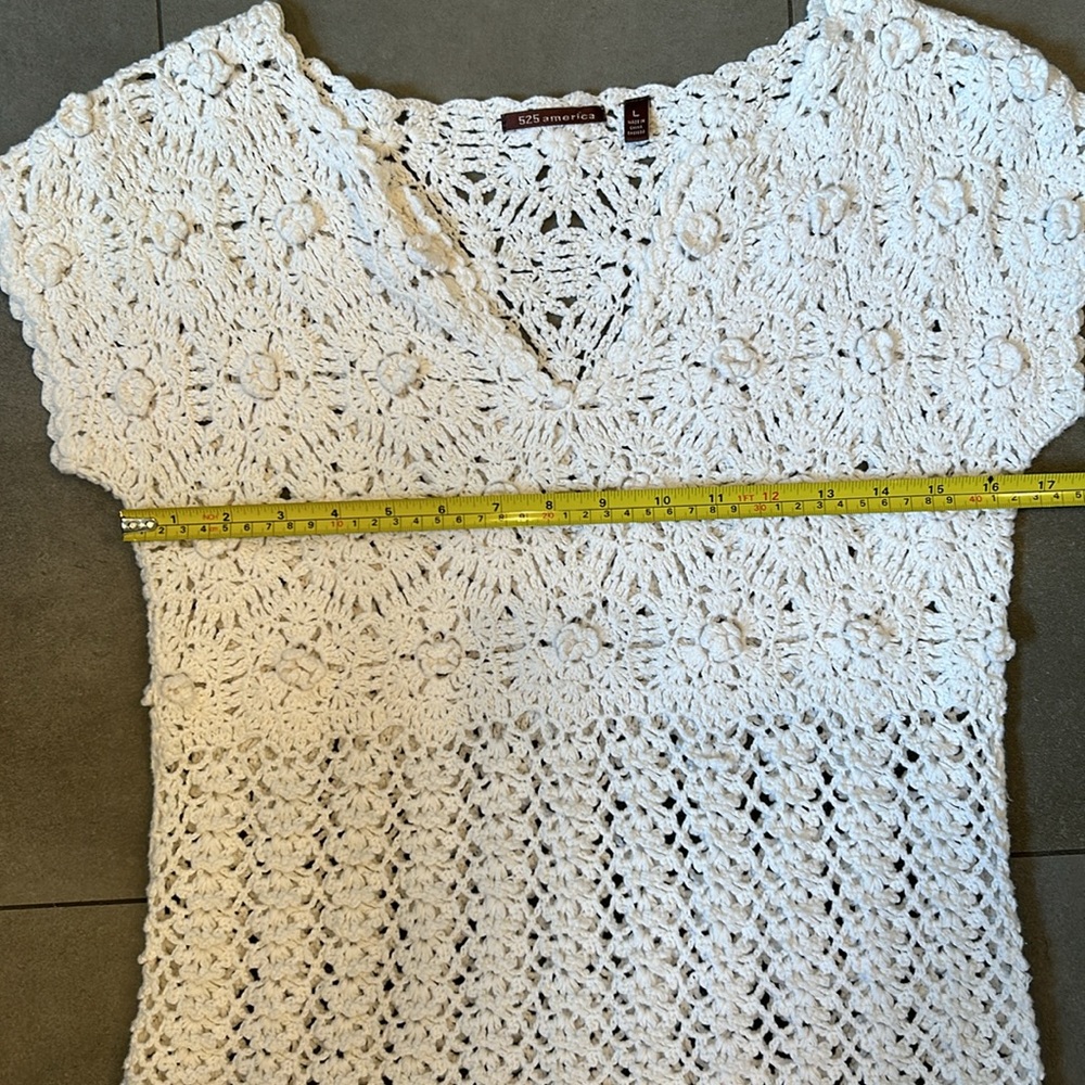 525 America Crocheted, One Hundred Percent Cotton Tunic/ Top - Picture 8 of 13